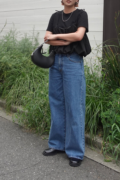 2wayチェックレイヤードデニム